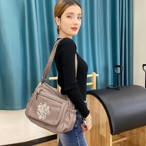 Crossbody Shoulder Bag Print Pocketbooks Soft PU Leather Multi Poskets